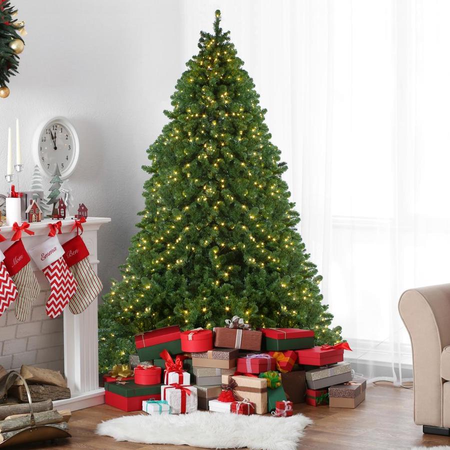Northlight 12-ft Pine Pre-Lit Traditional Artificial Christmas Tree ...
