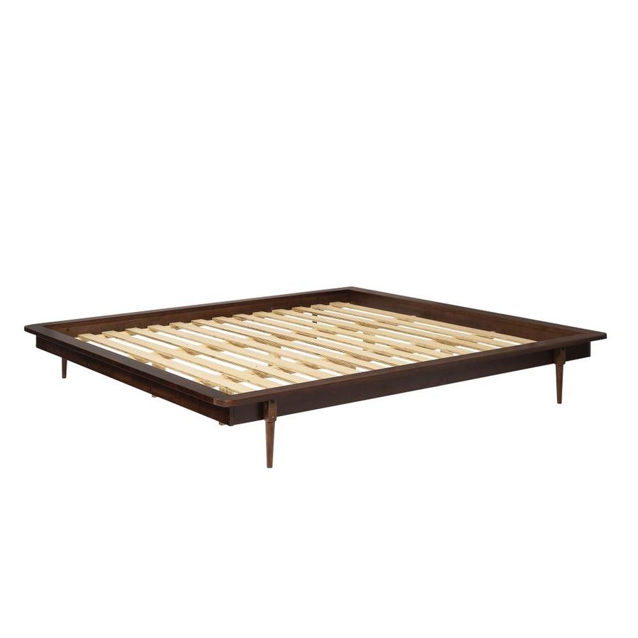 Walker Edison Spindle Bed Walnut King Platform Bed In The Beds Department At Lowes Com