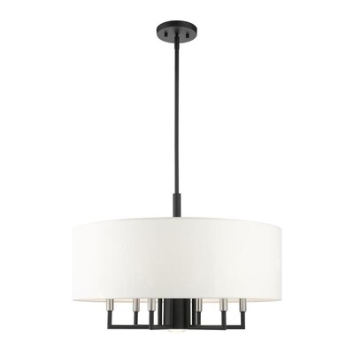 Livex Lighting Meridian 7-Light Black Transitional Chandelier Livex Lighting Meridian 7-Light Black Transitional Chandelier