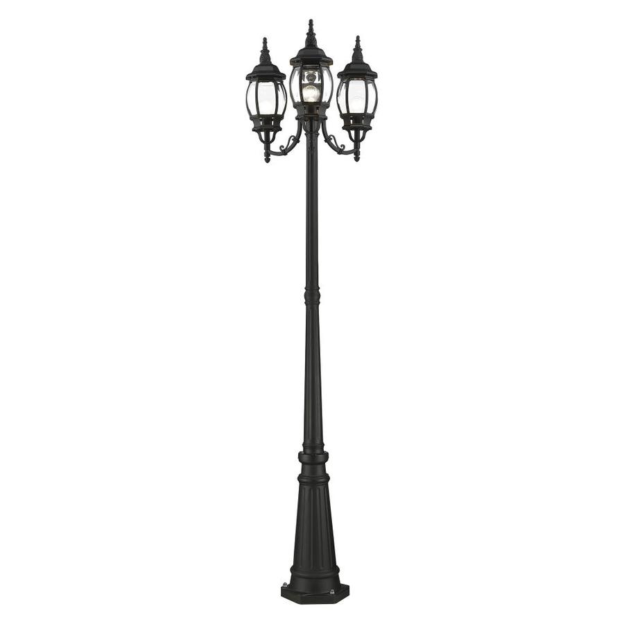 Livex Lighting Frontenac 3 Light Textured Black Outdoor Post Light In   1003247822 