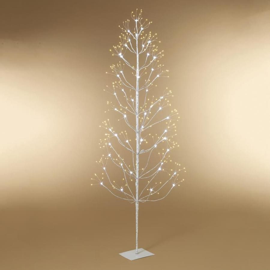 Gerson International 6-ft Pre-Lit Twig Slim White Artificial Christmas ...