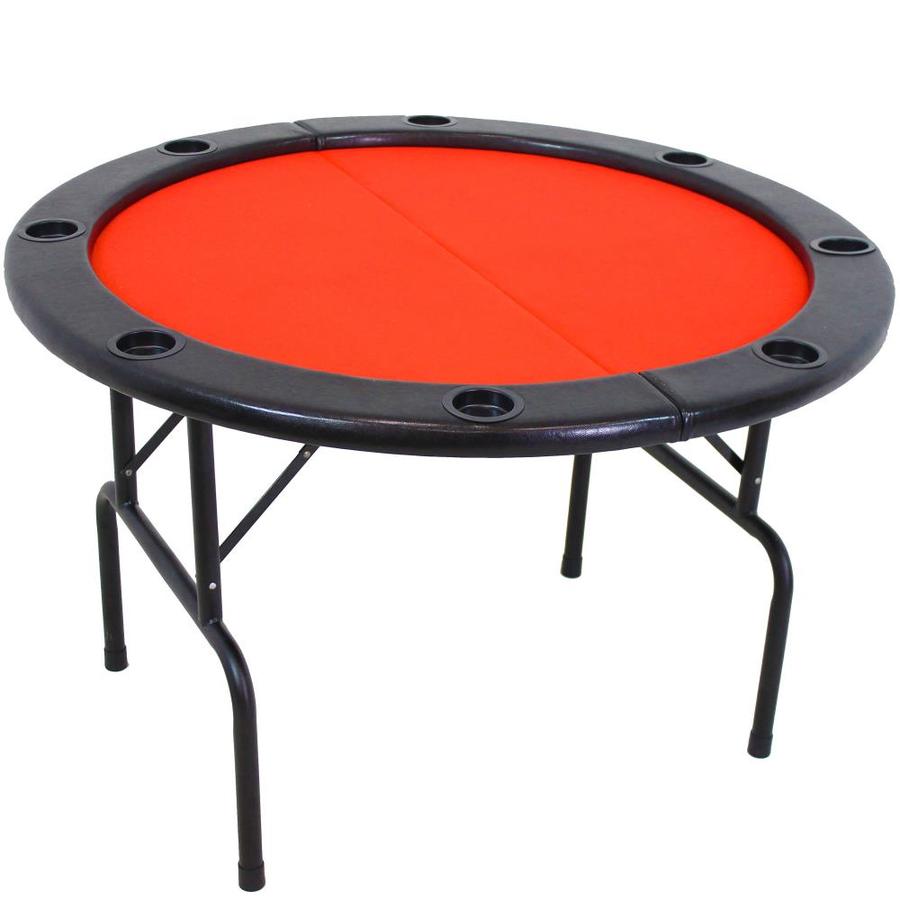 Sunnydaze Decor Folding Round Poker Table for 9 Players with Cushioned Rail and Built-in Cup Holders 9-in Diameter Sunnydaze Decor Folding Round Poker Table for 9 Players with Cushioned Rail and Built-in Cup Holders 9-in Diameter