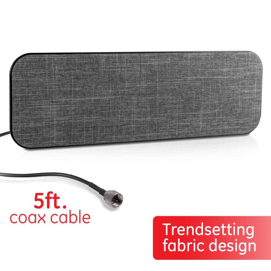 GE GE Pro Indoor TV Antenna,Gray Fabric with Black Outline in the TV