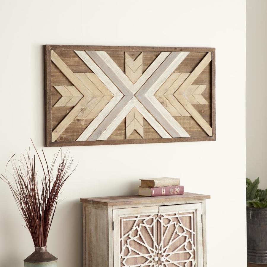 Grayson Lane Rectangular Chevron Pattern Wood Wall Art 48 x 24 in the ...