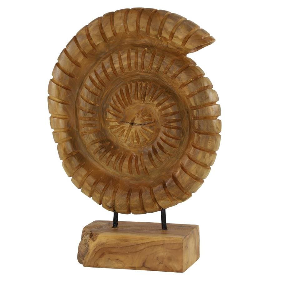 Grayson Lane Nautilus Shell Reclaimed Teak Wood Sculpture On Wood Stand 13 X 20 In The Decorative Accessories Department At Lowes Com