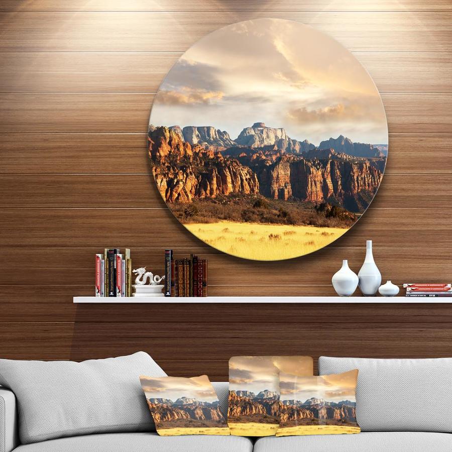 Designart Zion National Park Utah Usa' Oversized Landscape Metal Circle ...