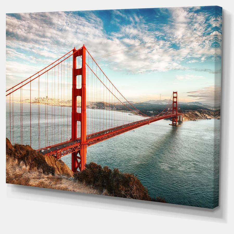 Designart Golden Gate Bridge in San Francisco- Large Sea Bridge Canvas ...