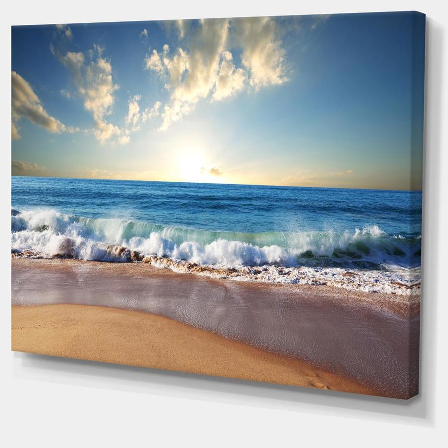 Designart Sea Sunset- Seascape Photography Canvas Art Print in the Wall ...