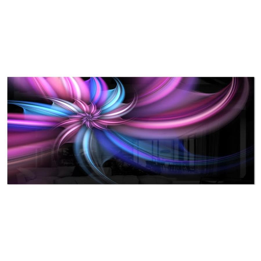 Designart Purple And Blue Psychedelic Flower Floral Metal Wall Art In The Wall Art Department At Lowes Com