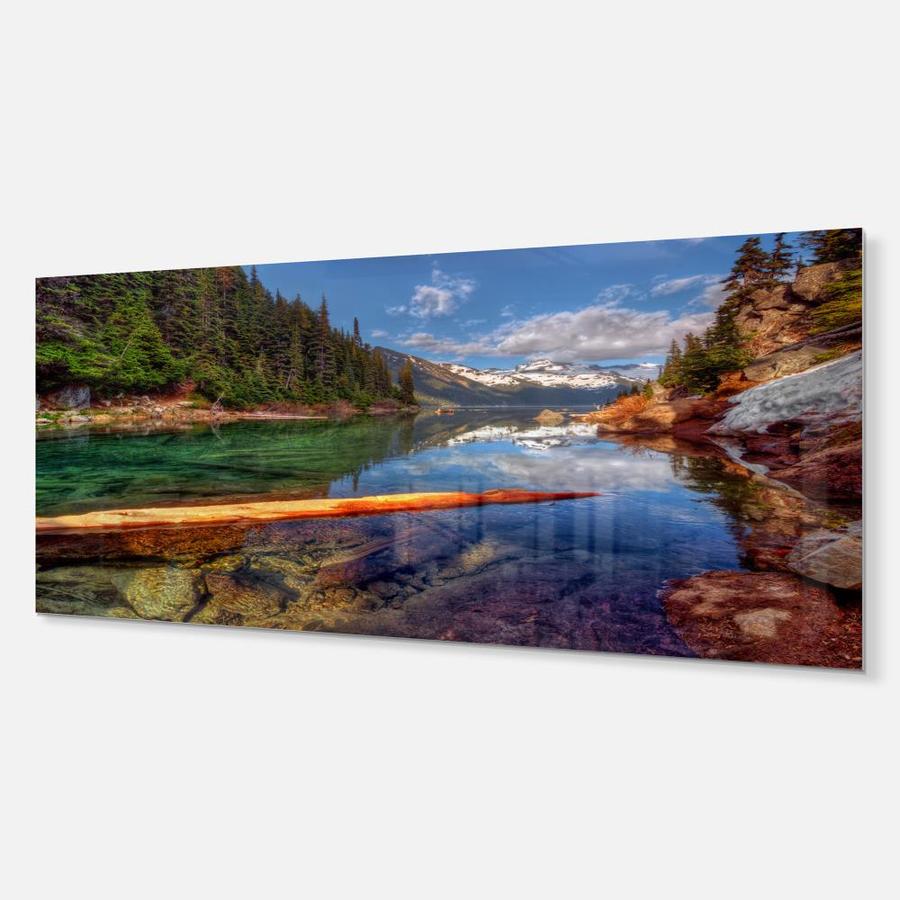 Designart Floating Lake in Mountain Lake- Large Landscape Metal Wall ...