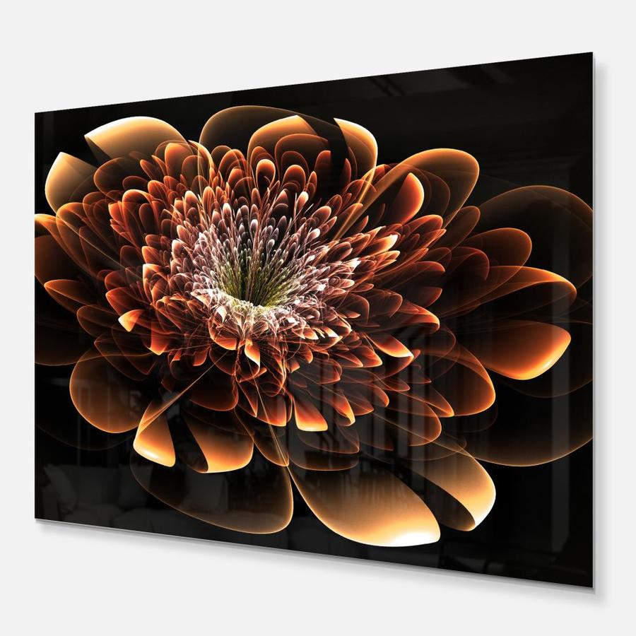 Designart Brown Fractal Flower- Modern Floral Metal Wall Art in the ...