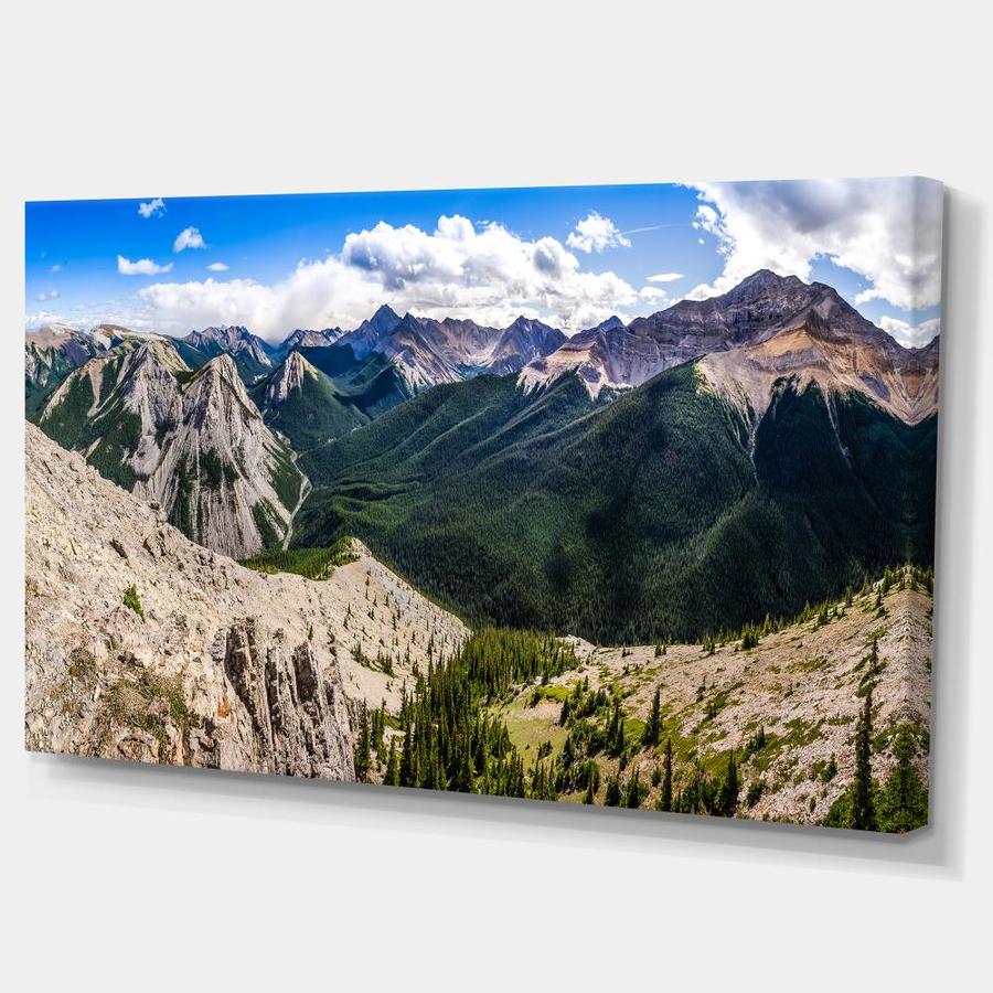 Designart Rocky Mountains Panorama- Landscape Canvas Art Print in the ...