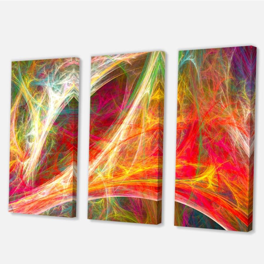 Designart Mystic Red Fractal- Abstract Wall Art Canvas in the Wall Art ...