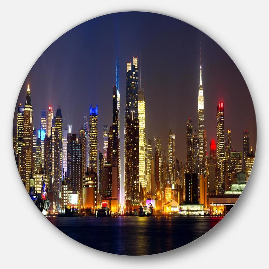 Designart New York Skyline at Night' Cityscape Photo