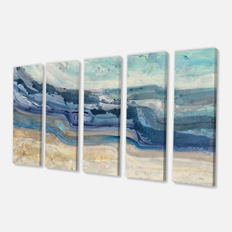 Designart Designart 'Coast Blue Sea Waves Watercolour' Modern Farmhouse ...