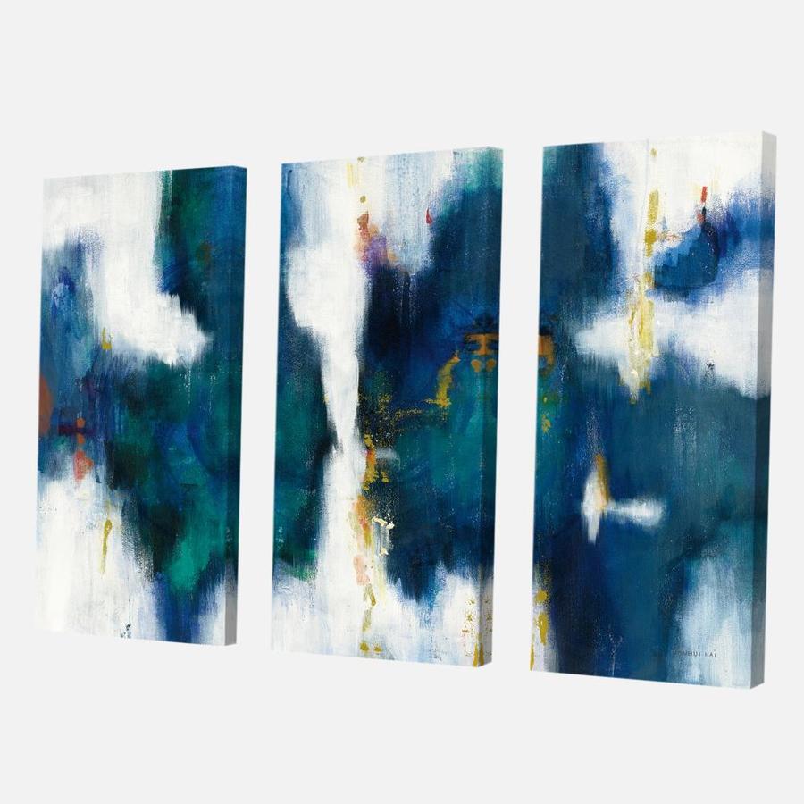 Designart Designart 'Blue Glam Texture I' Contemporary Premium Canvas ...