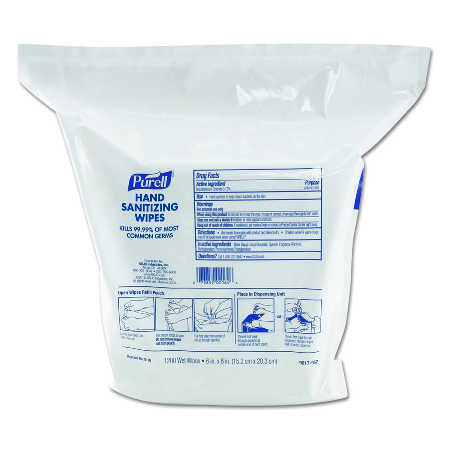 PURELL 9118-02 2-Count Fragrance-free Hand Sanitizer Wipes
