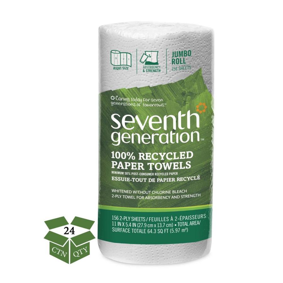  Seventh Generation 13737 Natural Unbleached 100% Recycled Paper  Towel Rolls, 11 x 9, Brown (Case of 24) : Health & Household