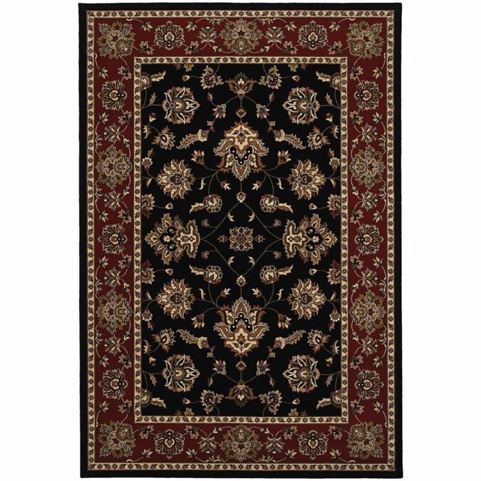 Archer Lane Liberty 5 x 8 Black Indoor Floral/Botanical Oriental Area Rug in the Rugs department