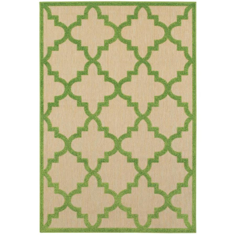 Archer Lane Route 4 x 6 Green Indoor/Outdoor Geometric Area Rug in the ...