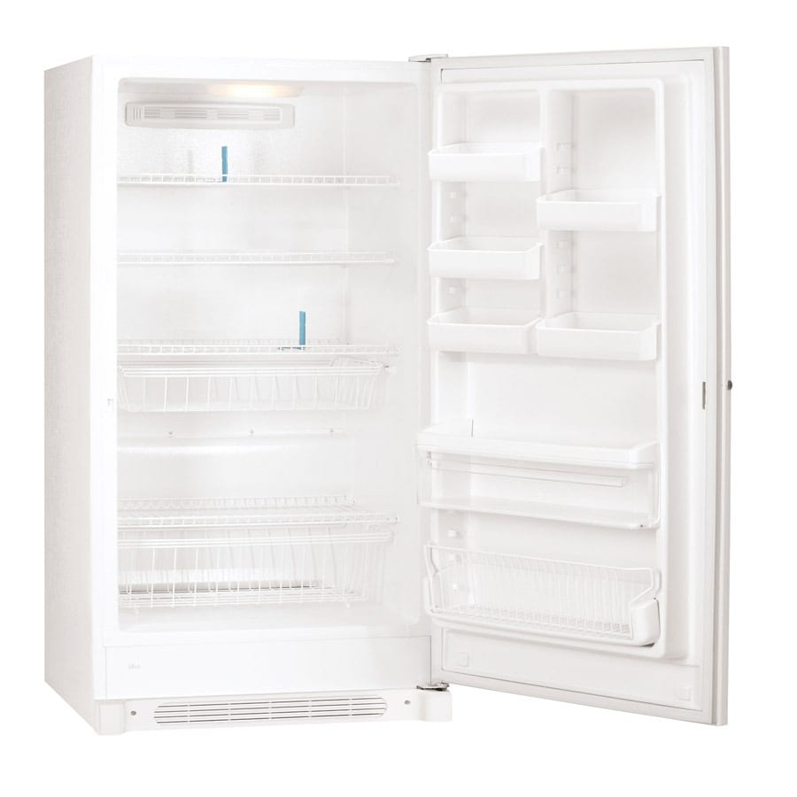 Frigidaire FFU21M7HW 20.7 cu. ft. Upright Freezer with 4 Fixed Shelves,  Store-More Tilt-Out Wire Door Bins, Soft Freeze Zone, Pop-Out Key Lock and  Defrost Water Drain