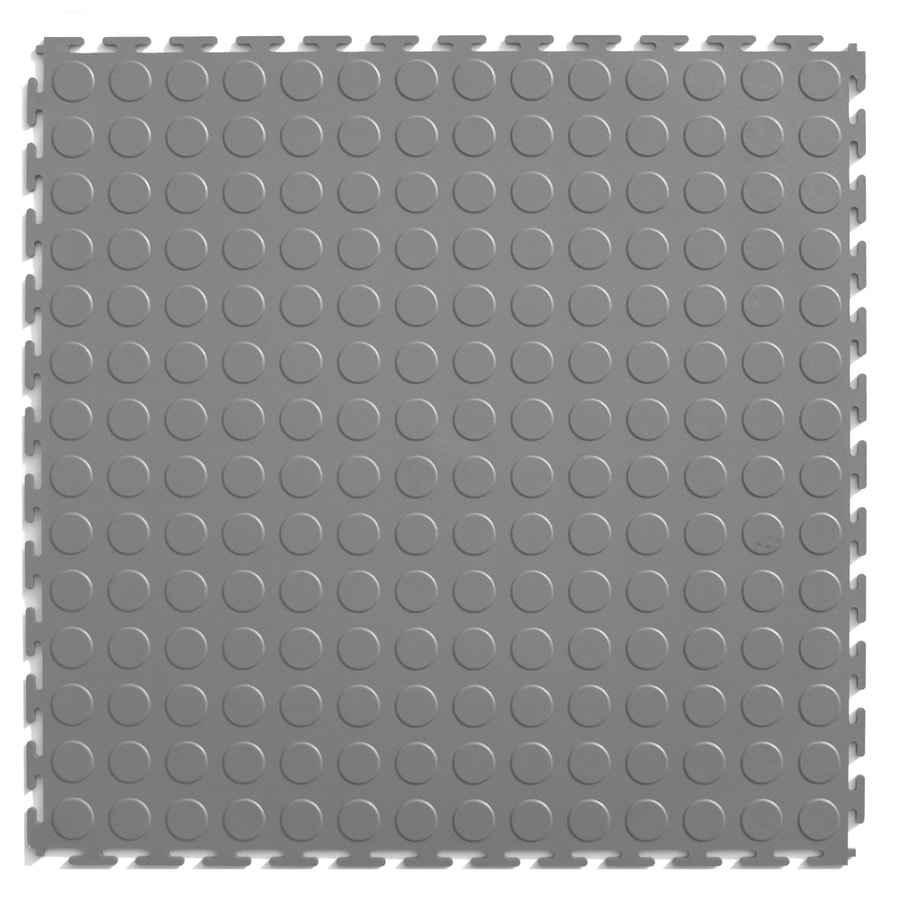 Coin 8 Piece 20 1 2 In X 20 1 2 In Light Gray Raised Coin Garage Floor Tile