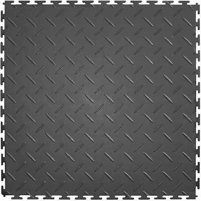 Perfection Floor Tile 20 1 2 W X 20 1 2 L Dark Gray Diamond Plate