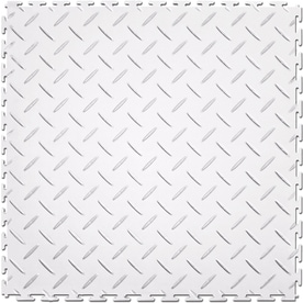 Garage Floor Tile At Lowes Perfection Floor Tile 8 Piece 20 5 In X White Diamond Plate