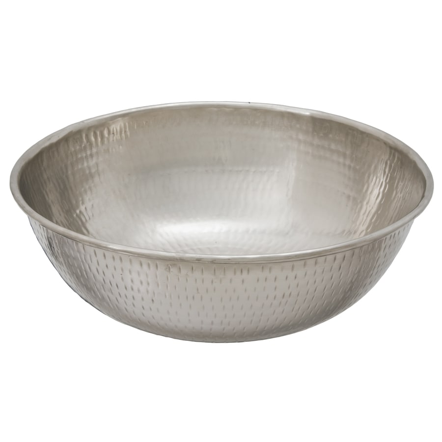 Sinkology Bohr Hammered Nickel Nickel Vessel Round Bathroom