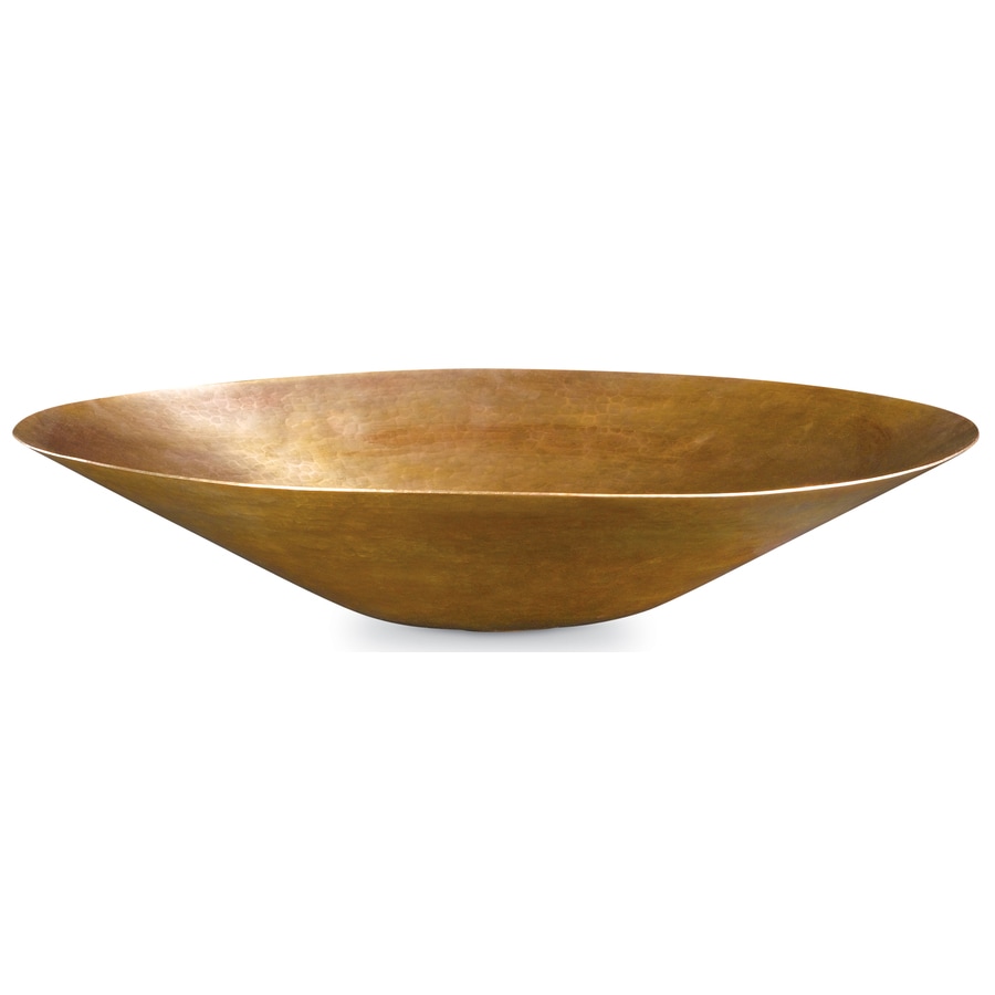 SINKOLOGY CASG Chakra Pure Solid Copper Vessel Oval Bathroom Sink (19-in x 16.75-in)