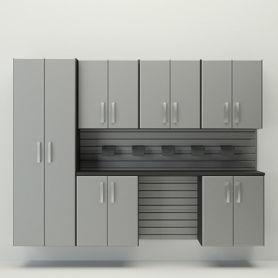 Flow Wall 7 Pc Cabinet Storage Set 96 In W X 72 In H Silver