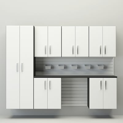 Flow Wall 7 Pc Cabinet Storage Set 96 In W X 72 In H White