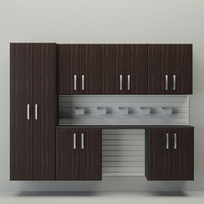 Flow Wall 7 Pc Cabinet Storage Set 96 In W X 72 In H Espresso