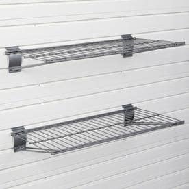 Flow Wall 12 in. x 24 in. Metal Garage Wall Shelving in Silver (2-Pack)