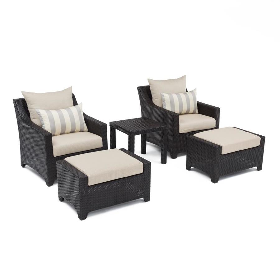 Rst Brands Deco 5 Piece Wicker Frame Patio Conversation Set With Rst Brands Deco 5 Piece Wicker Frame Patio Conversation Set With Sunsharp Cushions