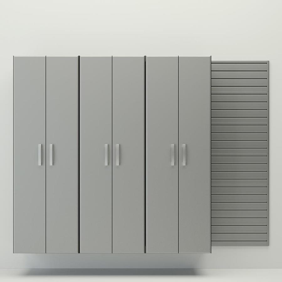 Flow Wall 3pc Tall Cabinet Storage Set 96 In W X 72 In H Silver