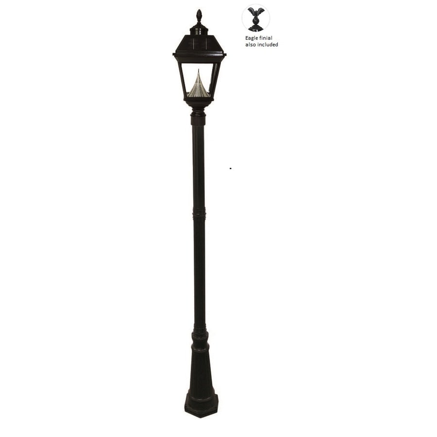 Gama Sonic Imperial 102-in H Black Solar LED Post Light at