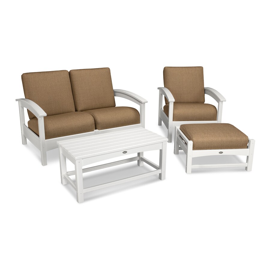 Trex Outdoor Furniture Rockport Patio Conversation Set with Sunbrella