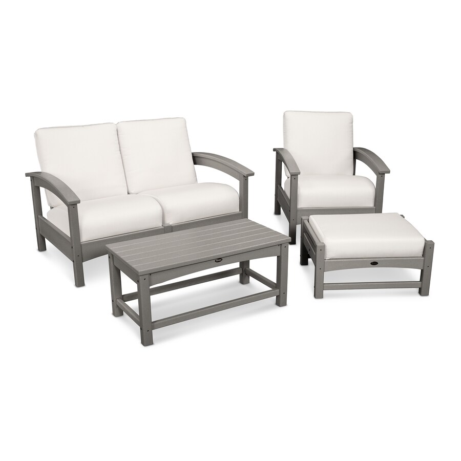 Trex Outdoor Furniture Rockport Patio Conversation Set with Sunbrella
