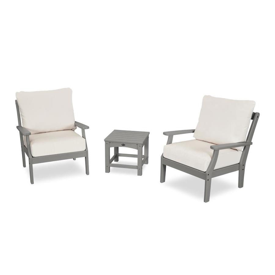 Trex Outdoor Furniture Yacht Club 3 Piece Plastic Frame Patio Trex Outdoor Furniture Yacht Club 3 Piece Plastic Frame Patio Conversation Set With Sunbrella Cushion S Included