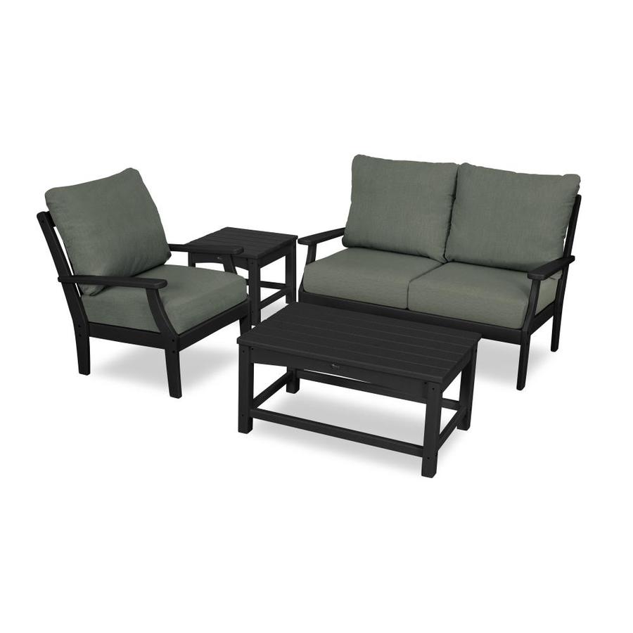 Trex Outdoor Furniture Yacht Club 4 Piece Plastic Frame Patio Trex Outdoor Furniture Yacht Club 4 Piece Plastic Frame Patio Conversation Set With Sunbrella Cushion S Included