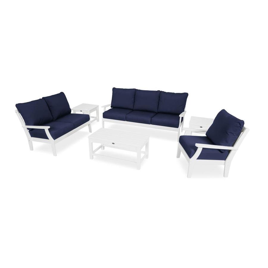 Trex Outdoor Furniture Yacht Club 5 Piece Plastic Frame Patio Trex Outdoor Furniture Yacht Club 5 Piece Plastic Frame Patio Conversation Set With Sunbrella Cushion S Included