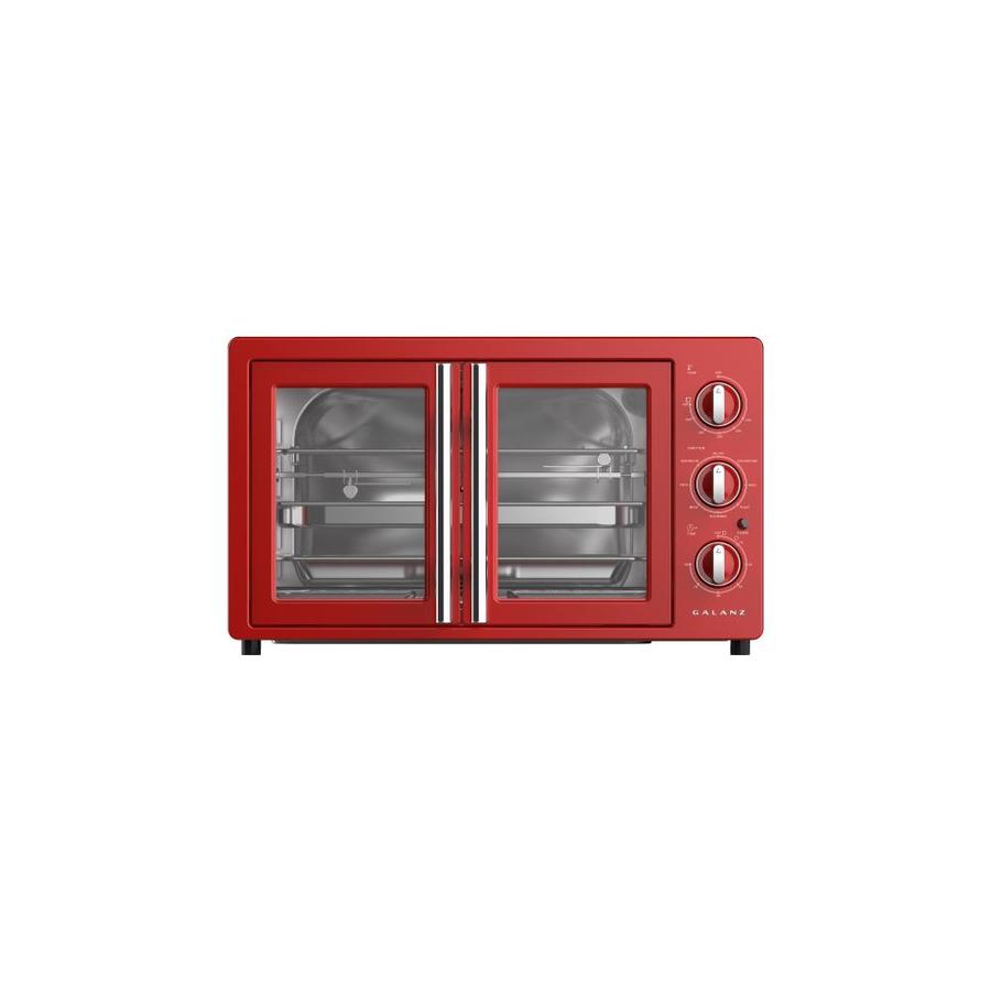 Galanz 1.5 Cu Ft Red Retro French Door Toaster Oven with Air Fry