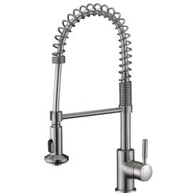 Brushed Nickel Kitchen Faucet Lowes anzzi eclipse brushed nickel 1 handle pull down kitchen faucet