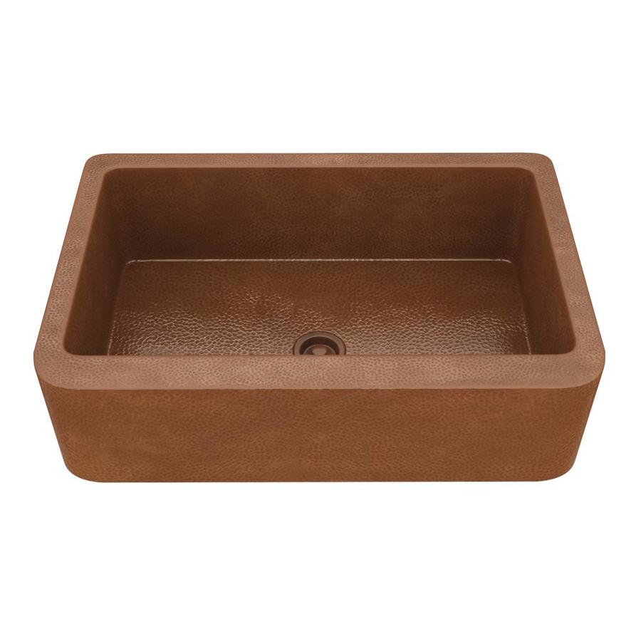 Anzzi Olive 33 125 In X 23 In Hammered Antique Copper Single Bowl