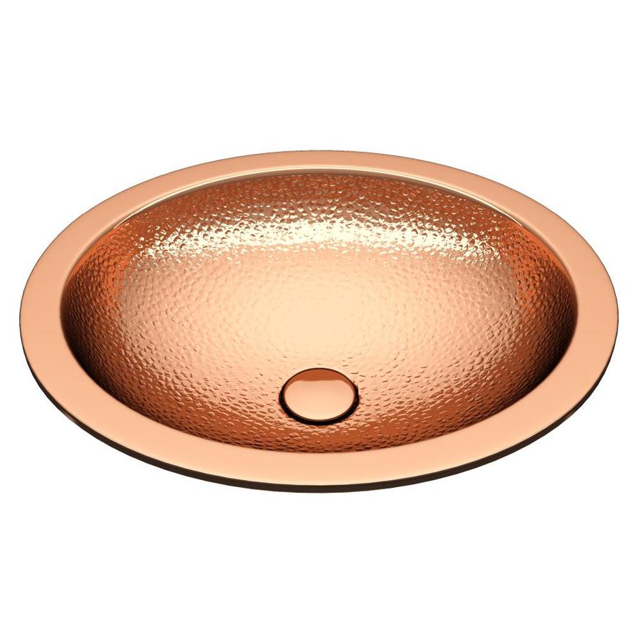 ANZZI Seyhan Hammered Copper Copper DropIn Oval Bathroom Sink (Drain