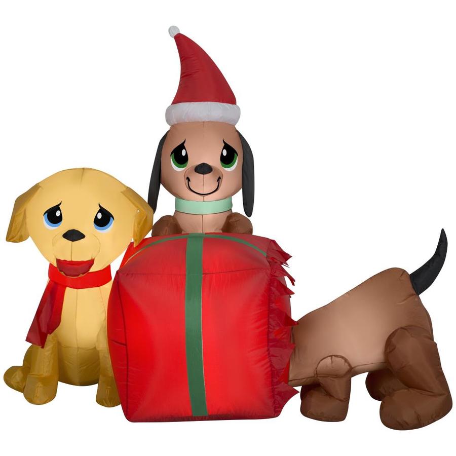 Gemmy 4ft Lighted Dog Christmas Inflatable in the Christmas