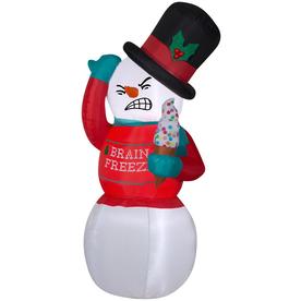 Gemmy Animated Airblown Shivering Snowman with Ugly Sweater 6 foot Christmas Inflatable