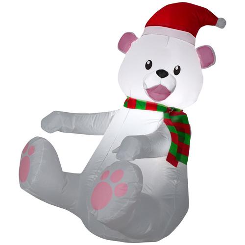 Gemmy 3.5-ft Lighted Polar Bear Christmas Inflatable at Lowes.com
