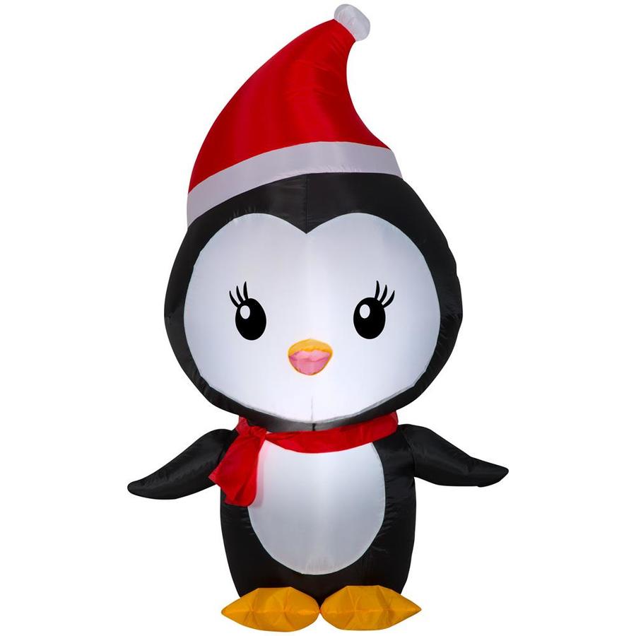 Gemmy 4 0026 Ft Lighted Penguin Christmas Inflatable At Lowes Com